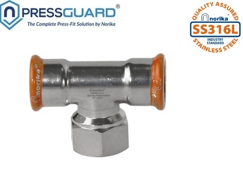 keluli tahan karat 316L press-fit FI tee